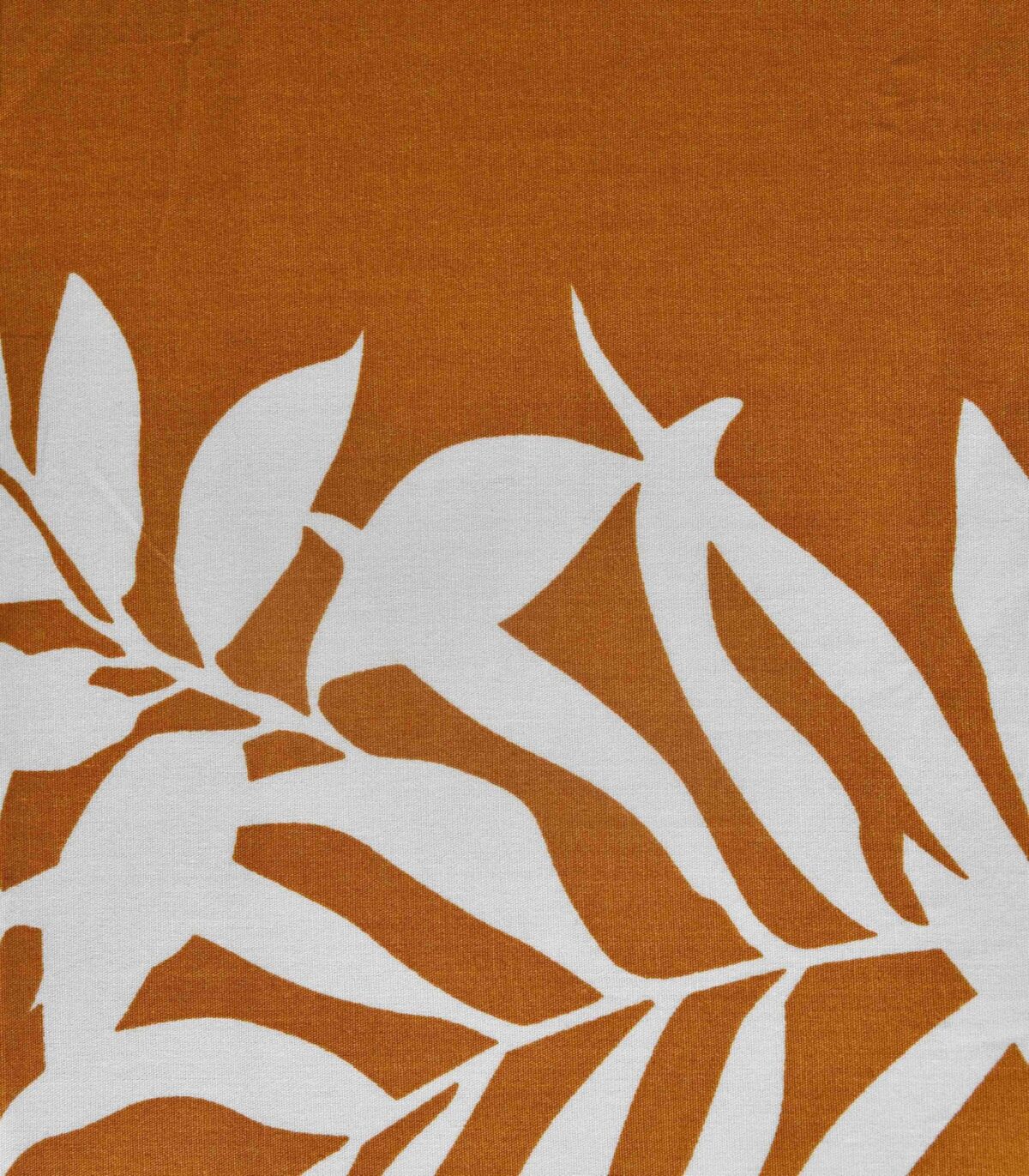 White Base Yellow & White Leaf Print Fabric