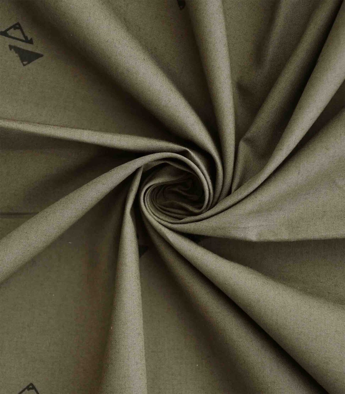Cotton Green Base Triangle Print Fabric