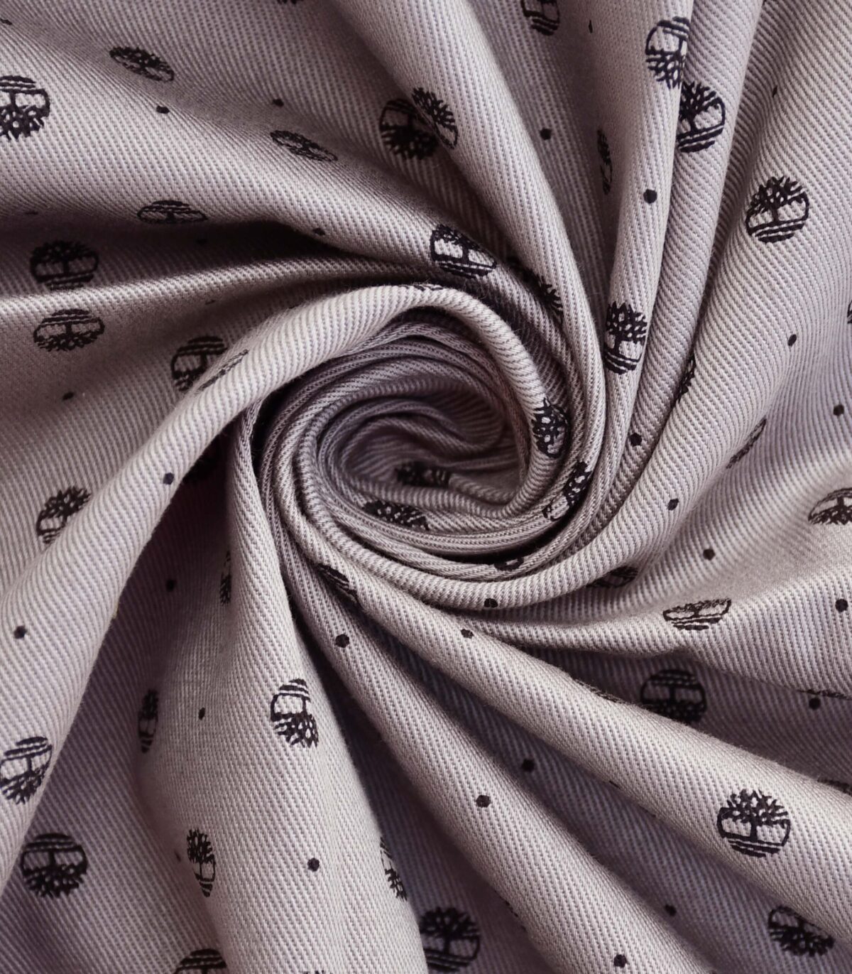 Cotton Grey Color Circle Print Fabric