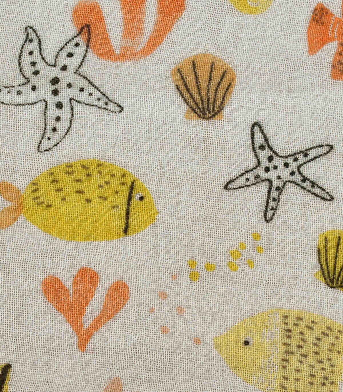 Cotton StarFish Print HighTwist Fabric