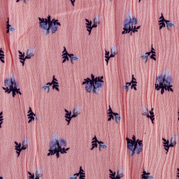 Viscose Light Pink Flower Print Fabric