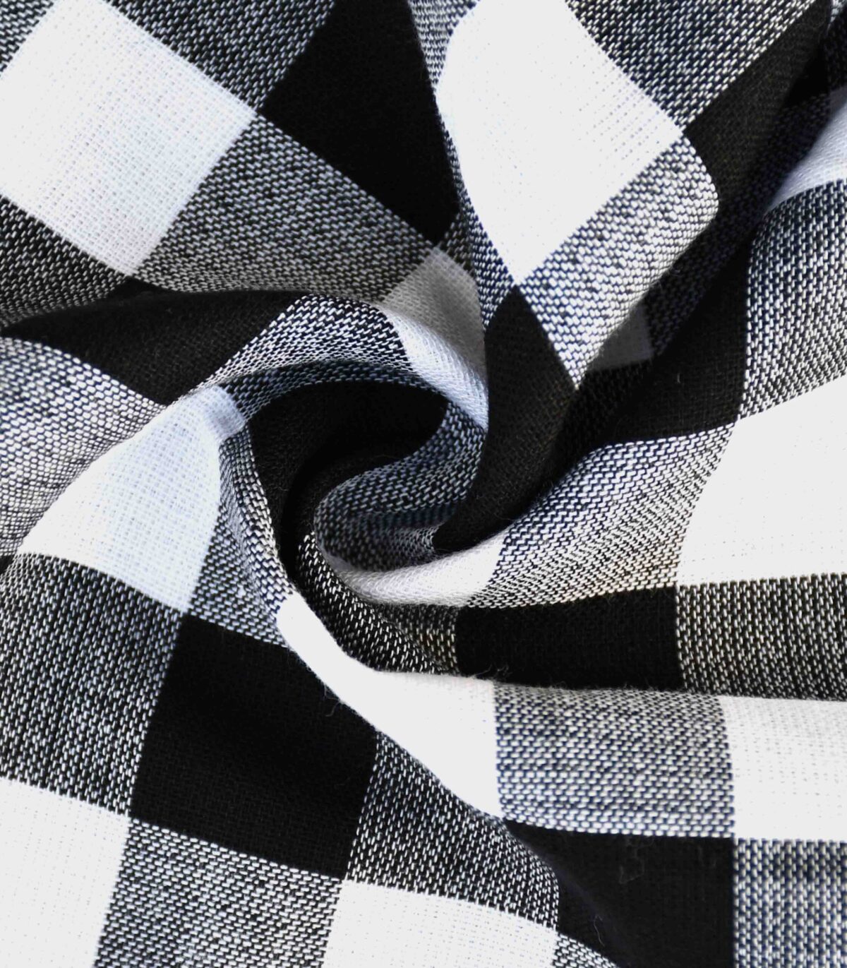 Cotton Black Checked Yarndyed Fabric