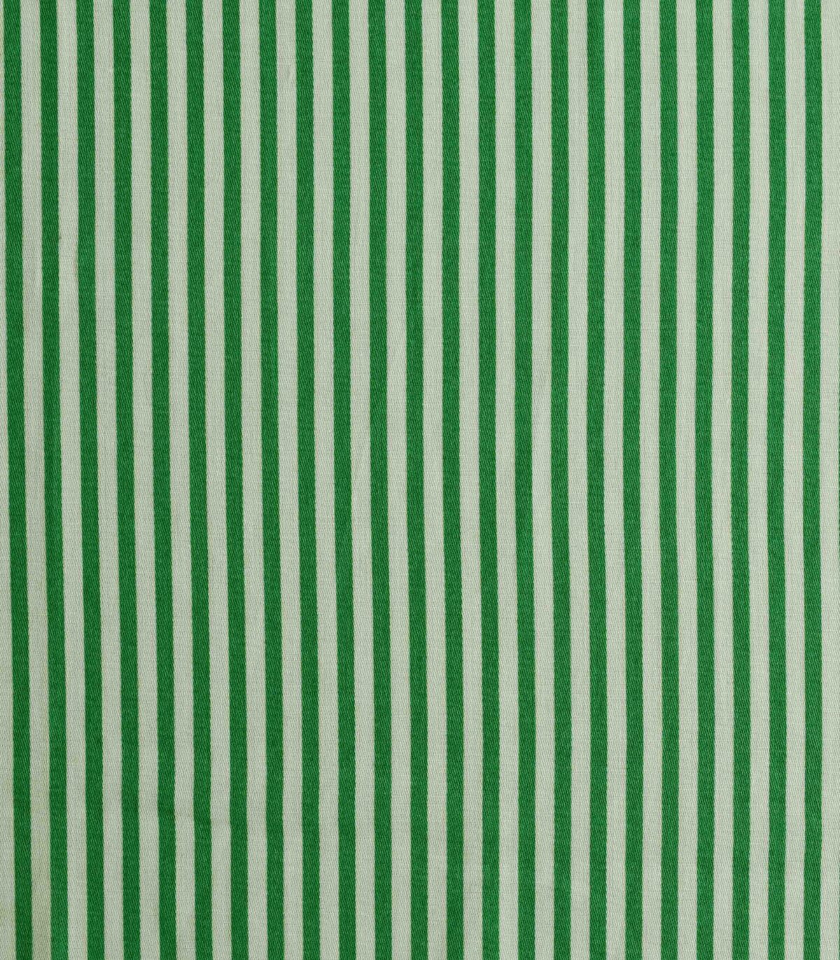 Cotton Green Stripe Print Fabric