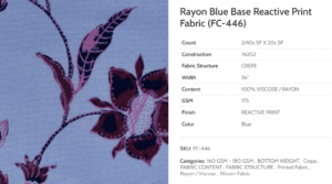 rayon all over print fabric