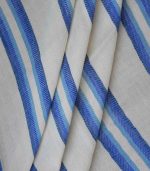 Cotton Cream Navy Yarn Dyed Fabric