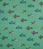 Green Base Fish Print Fabric