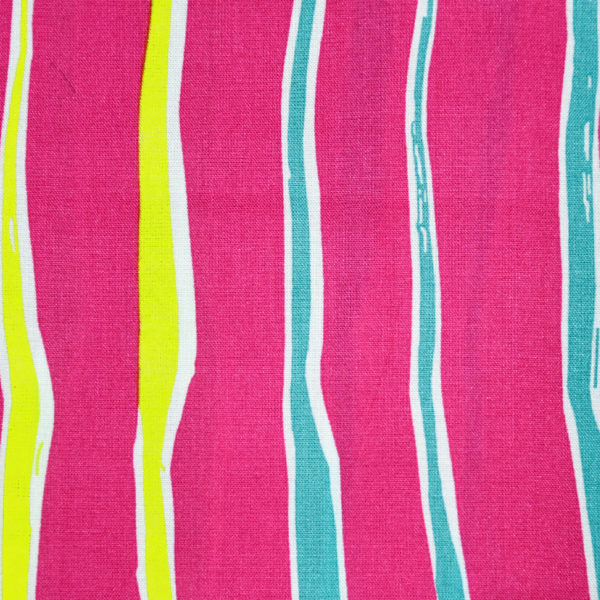 Pink Base Stripe Print Fabric