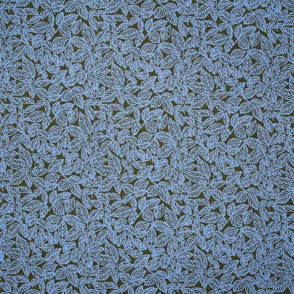 Green Base Blue Color Print Cotton Fabric