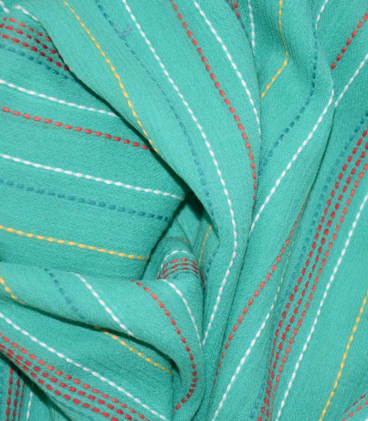 Cotton Green Base Stripe Hightwist Fabric