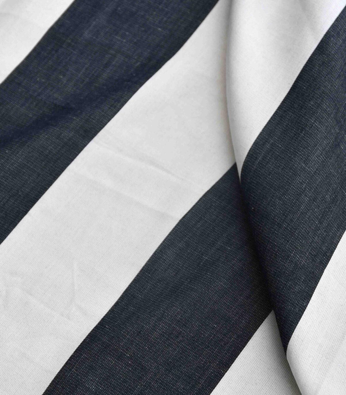 White Base Black Big Stripe Fabric