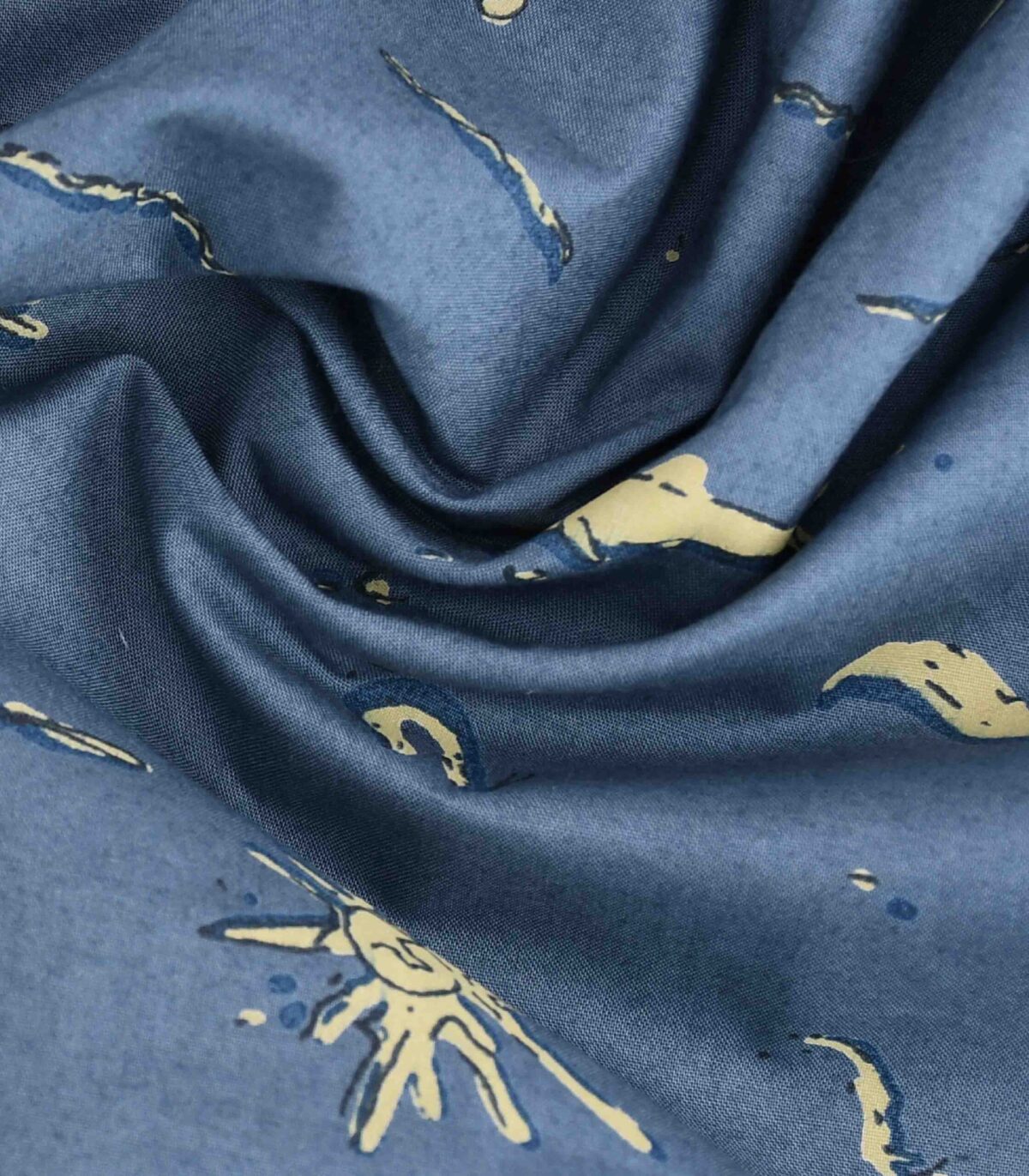 Grey Base Sea Animal Print Fabric