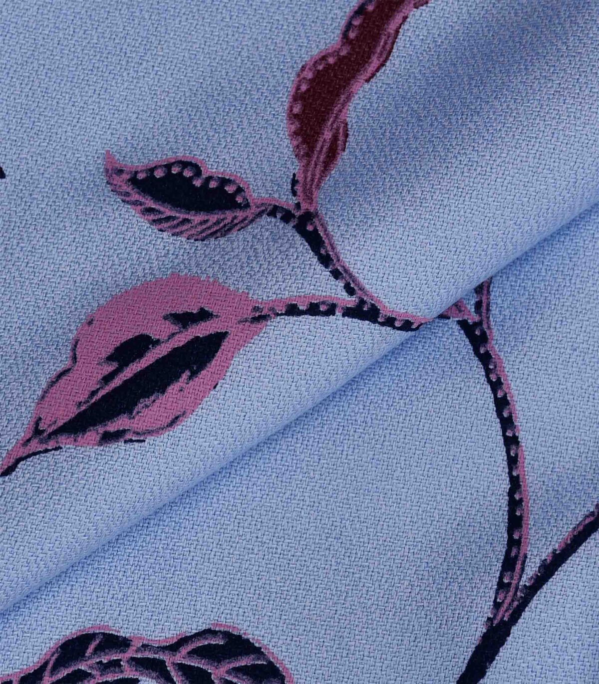 Rayon Blue Base Reactive Print Fabric
