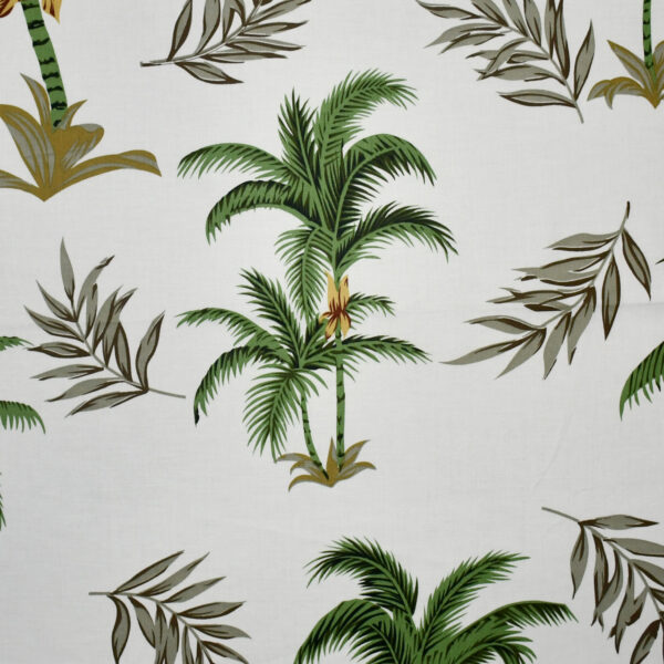 Cotton Lycra Coconut Tree Print Fabric