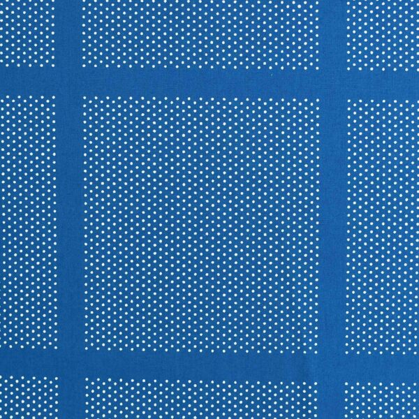 Blue Base Multi White Dot Print Fabric