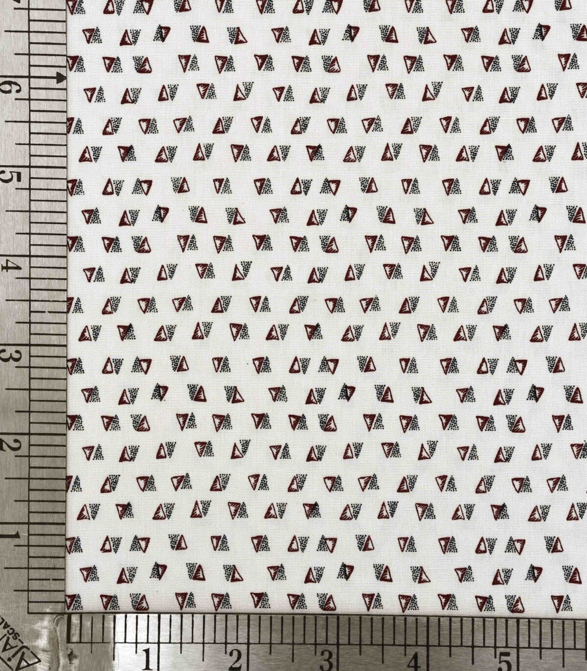 Cream Base Triangle Print Cotton Fabric