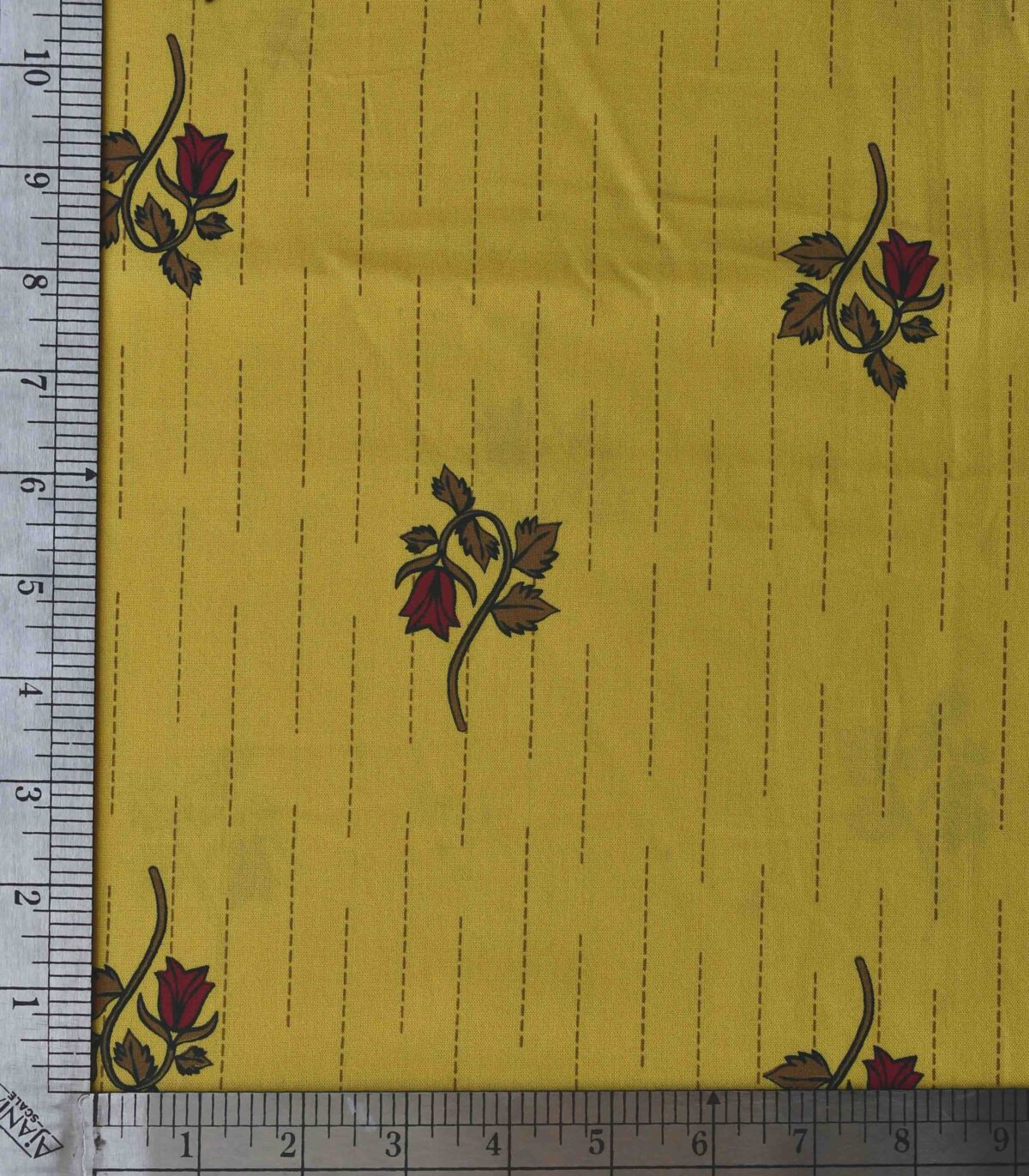 Viscose Yellow Base Flower Print Fabric