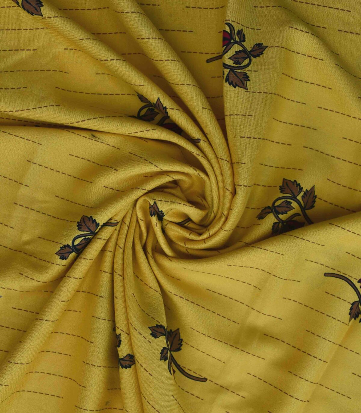 Viscose Yellow Base Flower Print Fabric