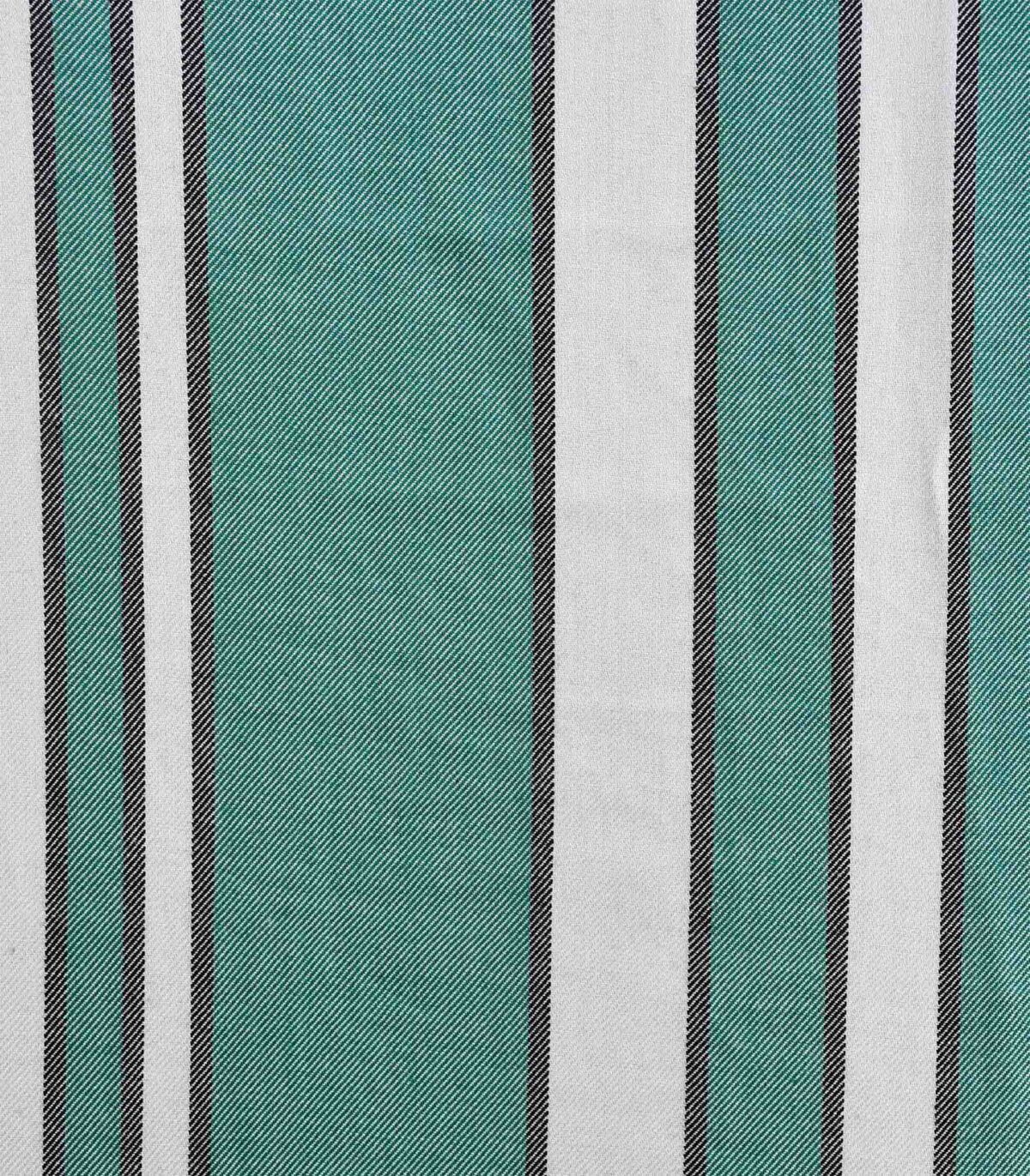 Rayon Green & White Stripe Fabric