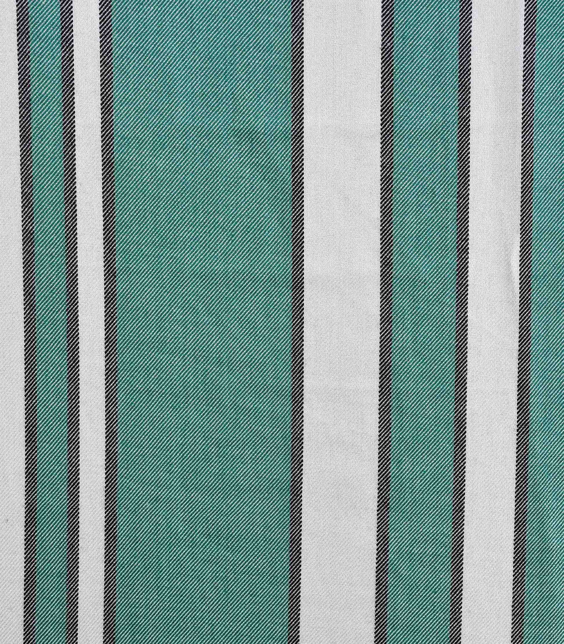 Rayon Green & White Stripe Fabric (FC-40) - Dinesh Exports