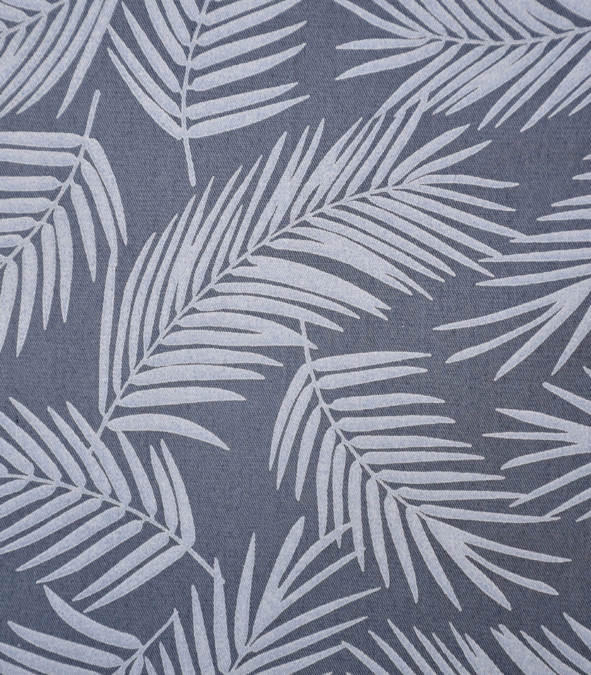Dark Blue Base Leaf Print Fabric