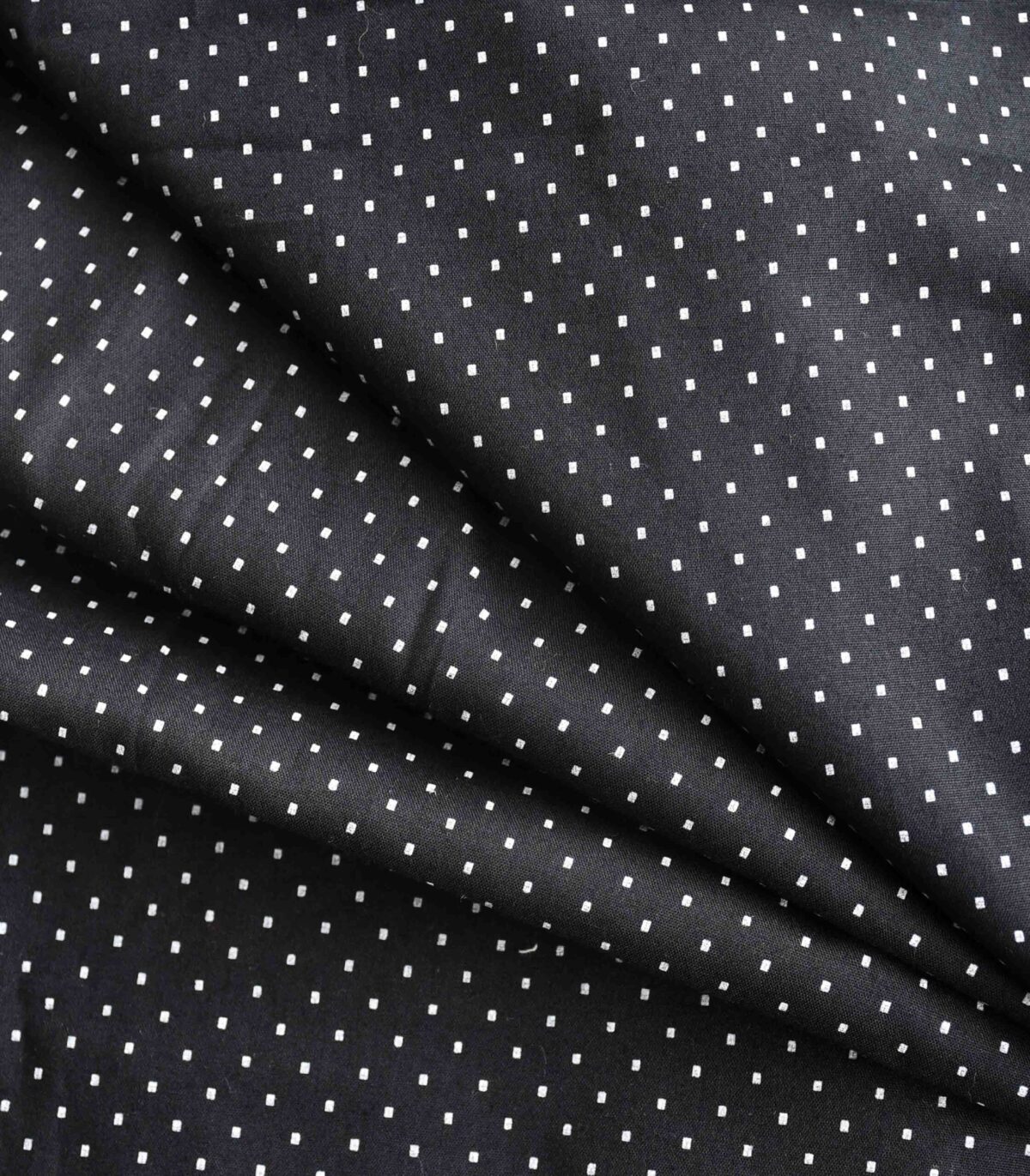 Cotton Navy Base White Dot Print Fabric