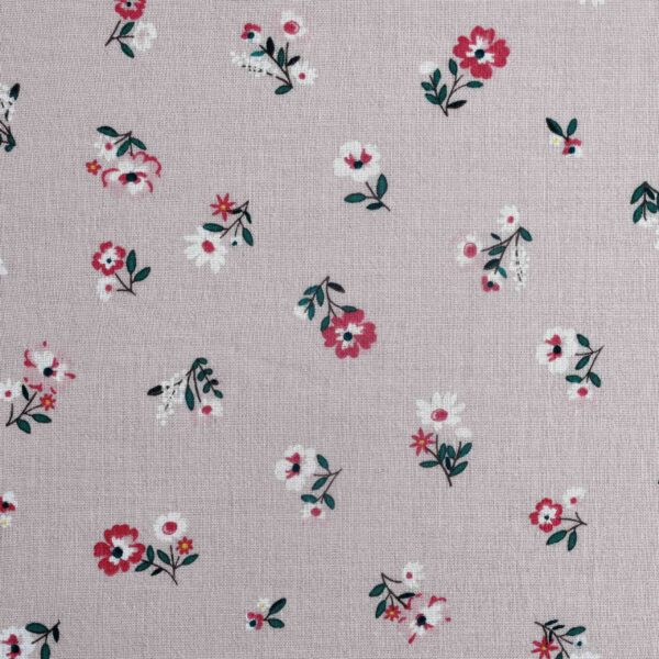 Cotton Pink Base Flower Print Fabric