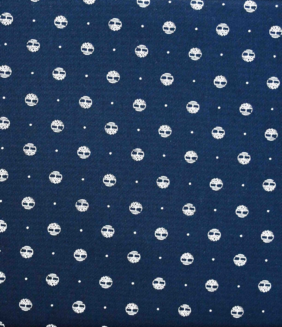 Cotton Dark Navy Circle Print canvas Fabric