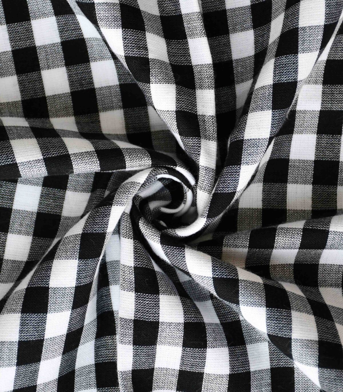 Gingham Black & White Check Fabric