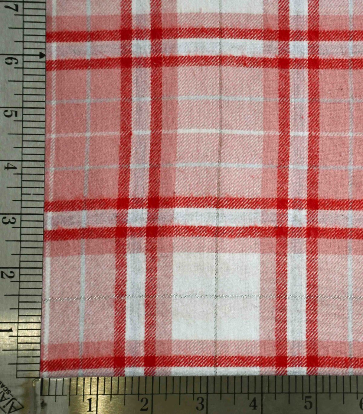 Yarn Dyed Pink & Red Checked Fabric