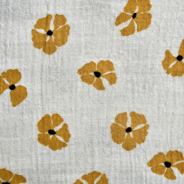 Cotton Beige Color Base Flower Print Fabric
