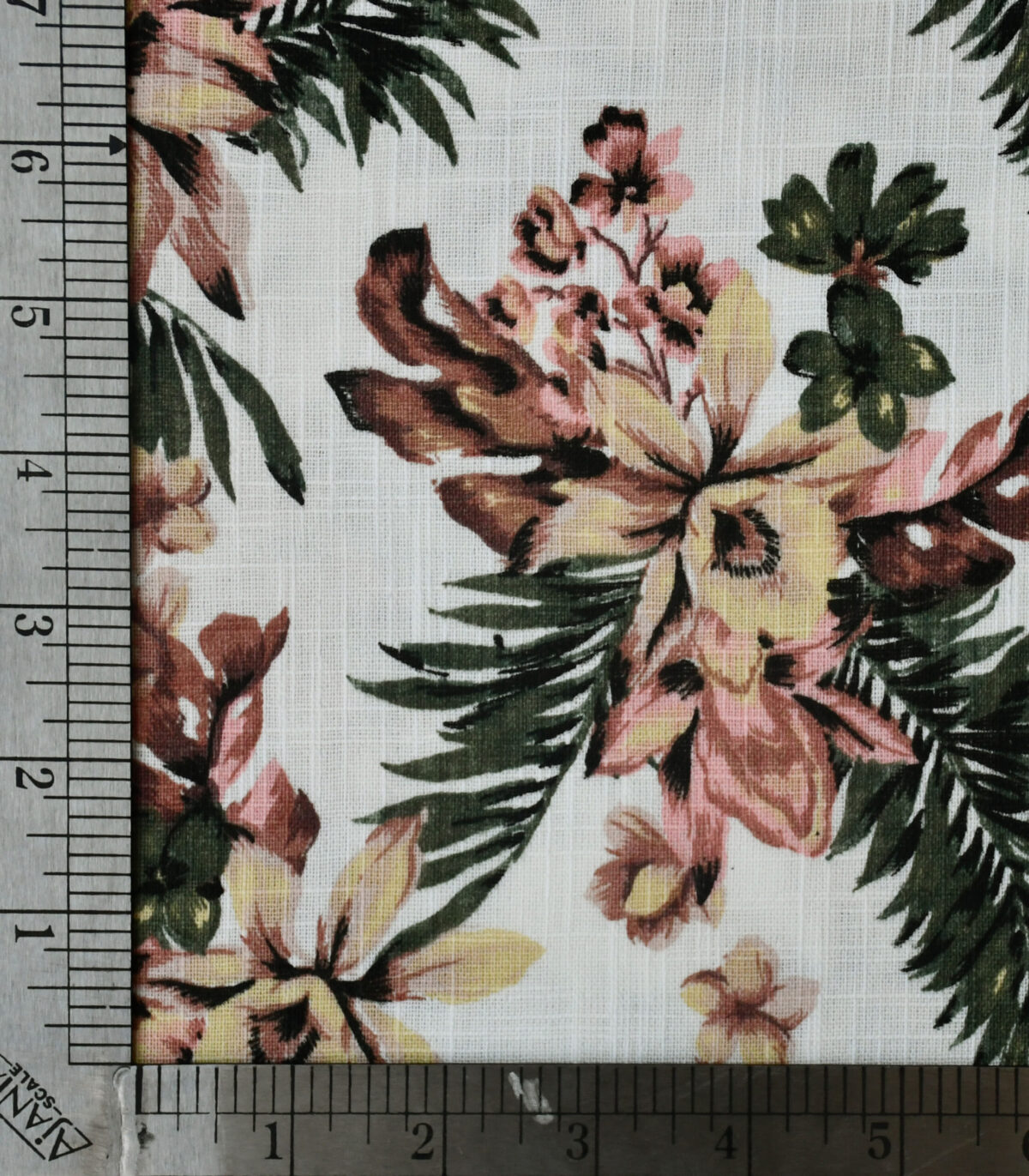 White Base Flower Print Cotton Fabric