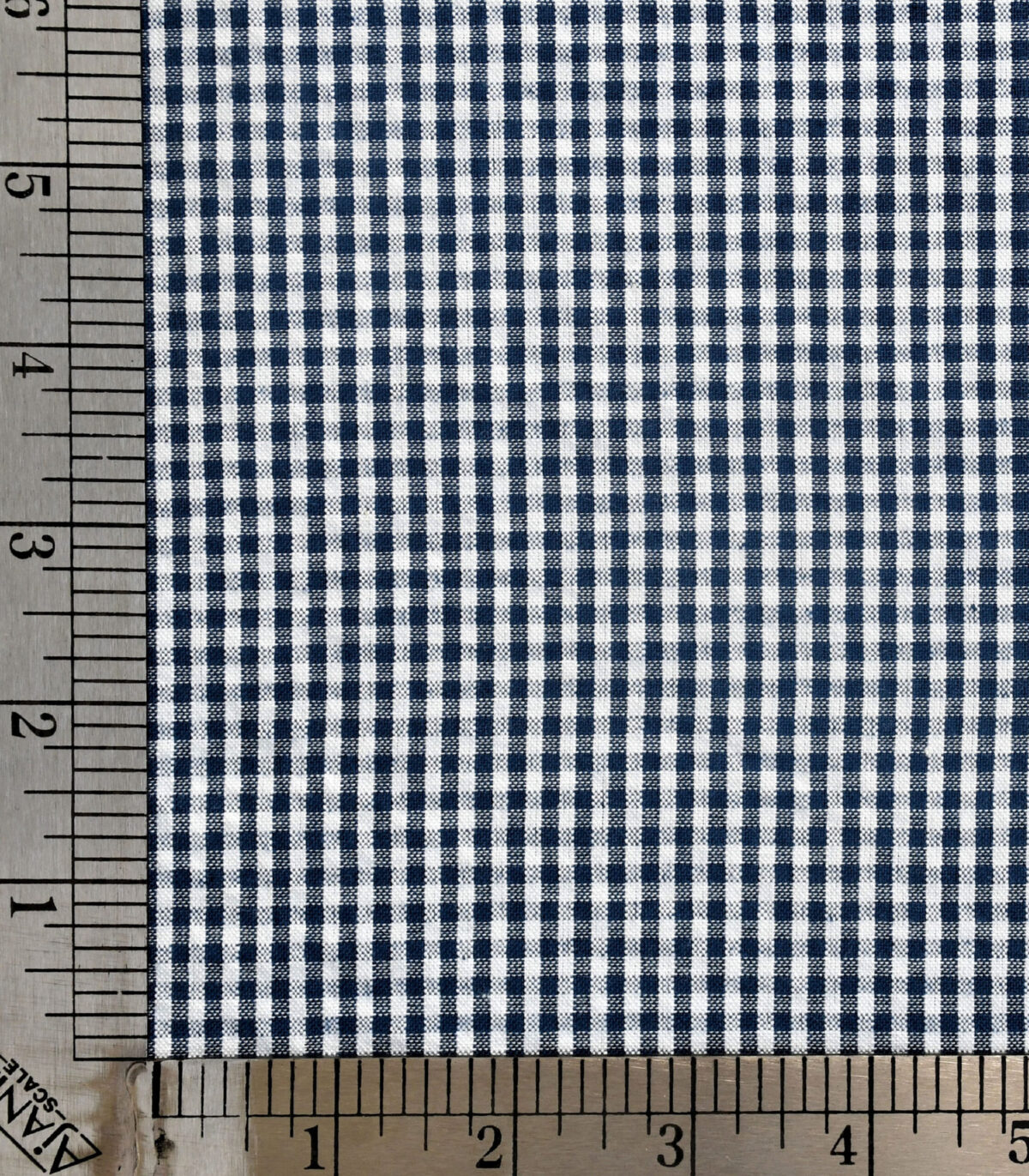 Cotton Navy & White Checked Fabric