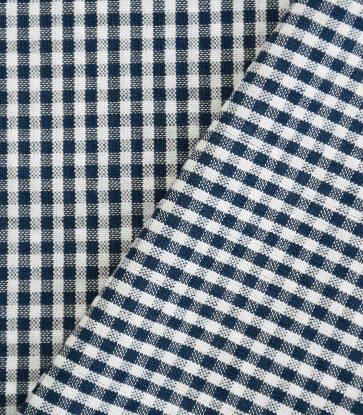 Cotton Navy & White Checked Fabric