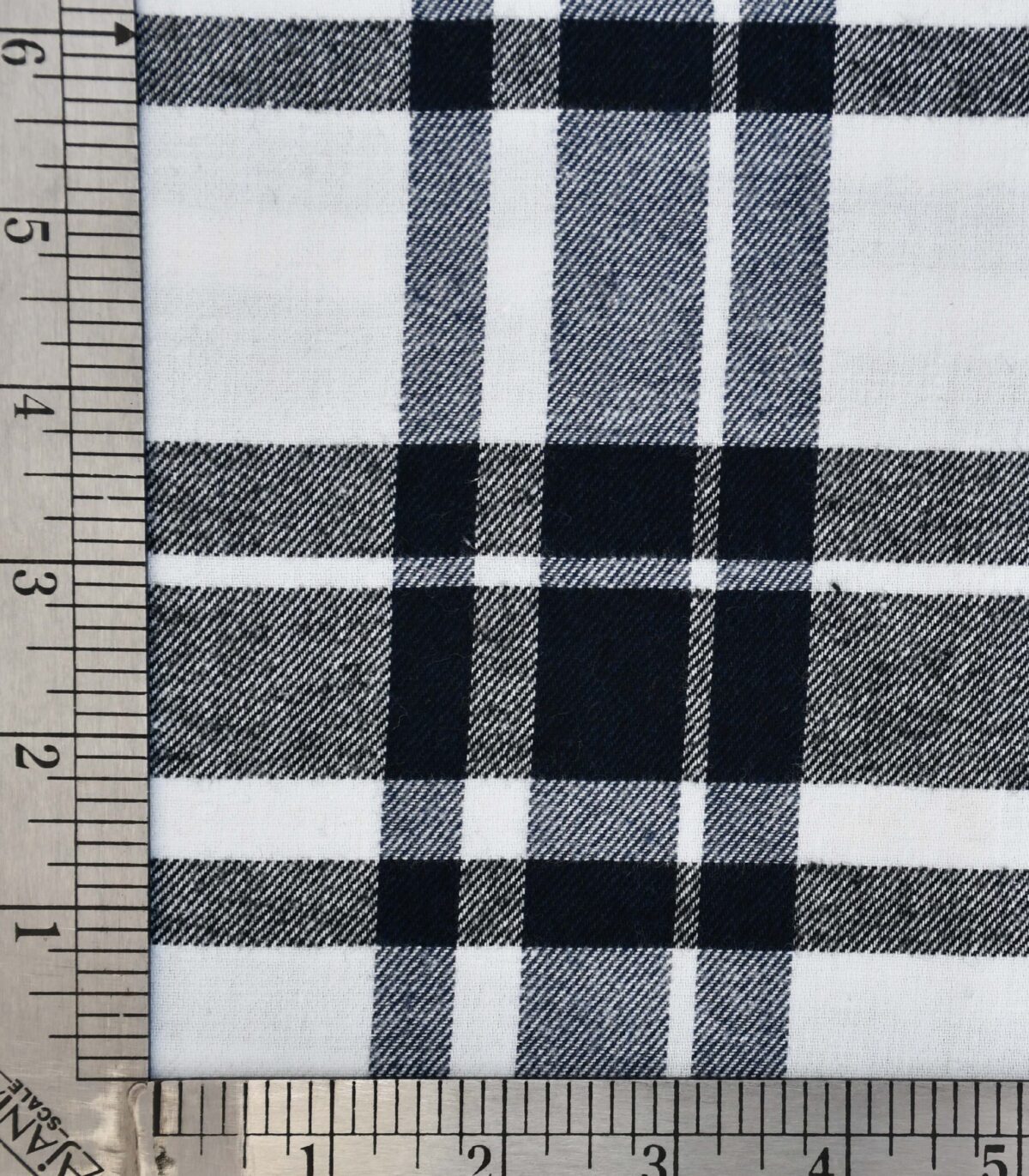 Yarn Dyed White & Black Color Checked Fabric