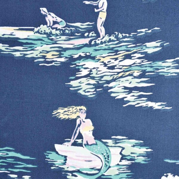 Cotton Blue Base Mermaid Print Fabric