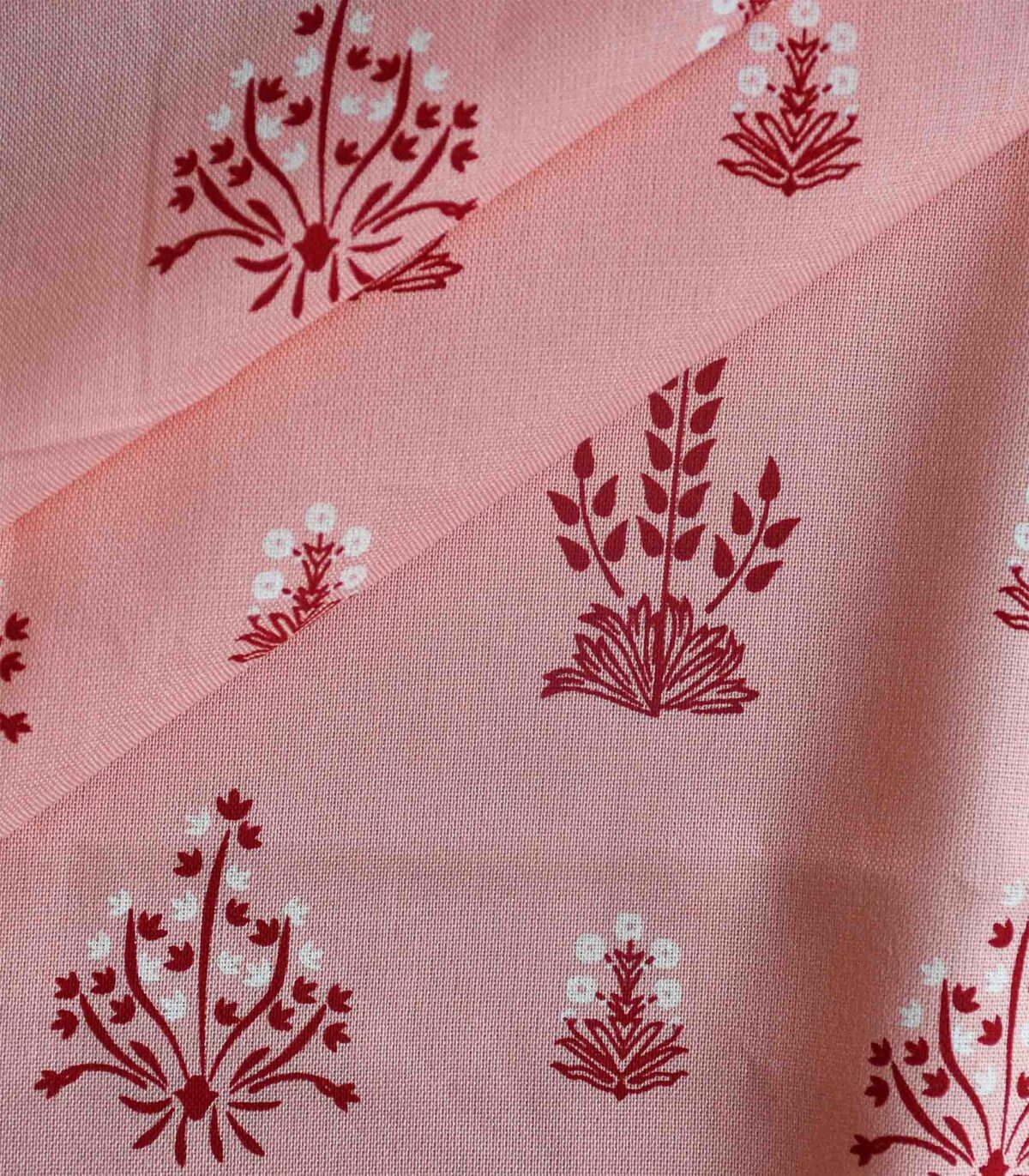 Viscose Orange Leaf Print Fabric