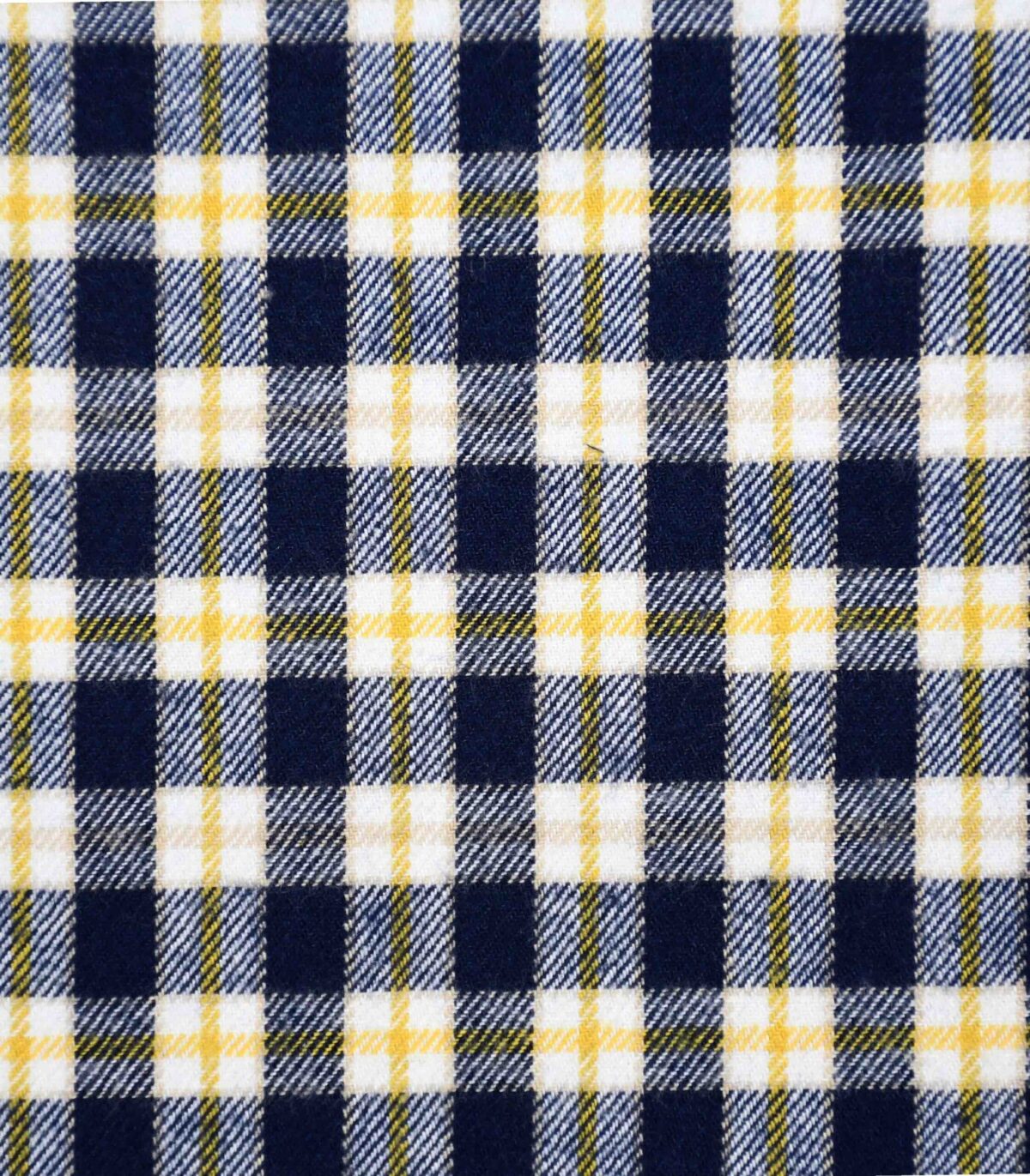 Cotton Navy & Yellow Yarn Dyed Check Fabric