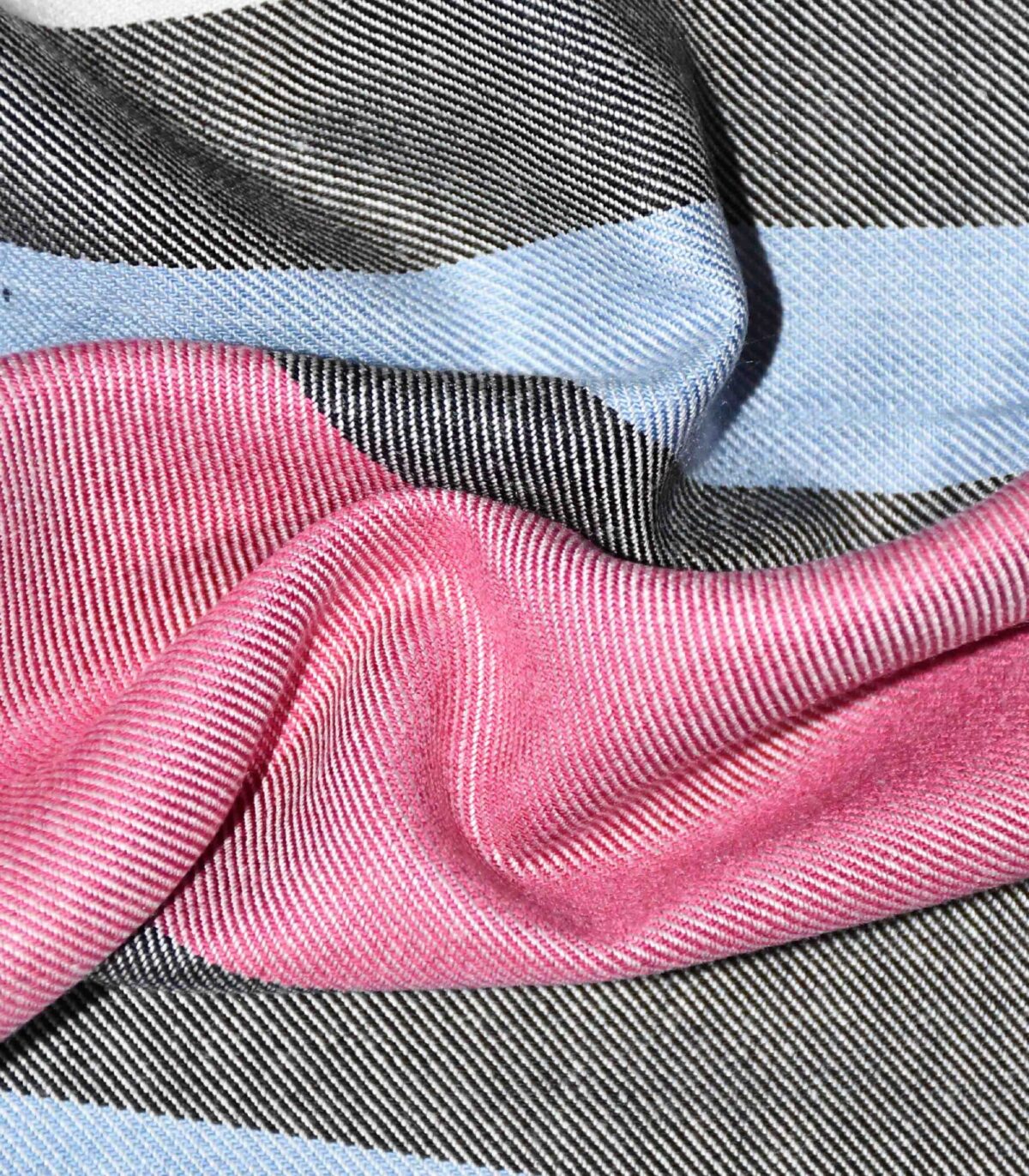 Yarn Dyed Pink & Multi Color Stripe Fabric