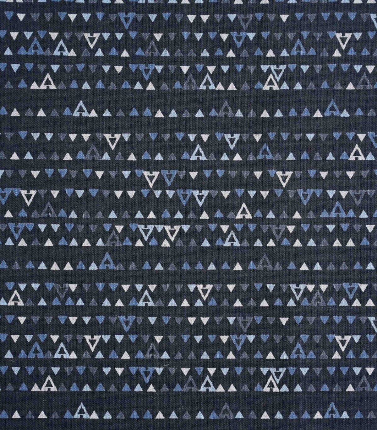 Navy Base Triangle Print Fabric