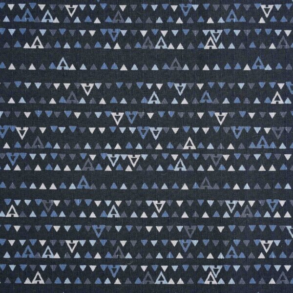 Navy Base Triangle Print Fabric