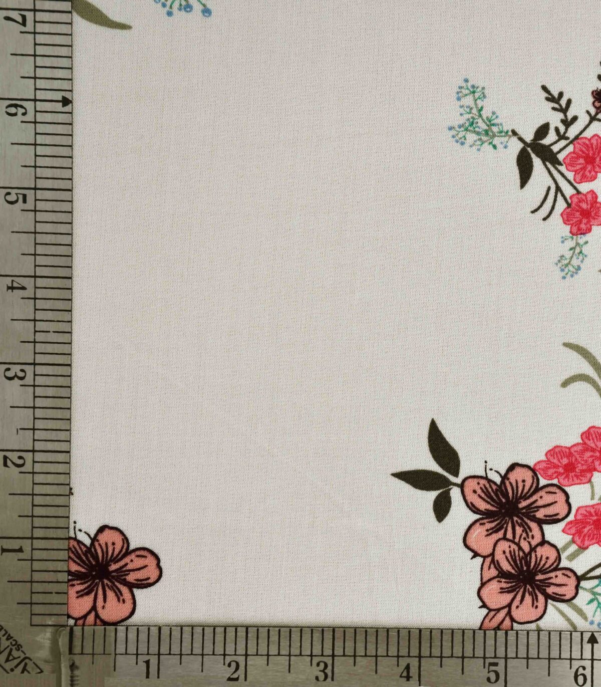 Rayon White Base Flower Print Fabric
