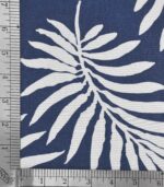 Poly Viscose Blue Color Leaf Print Fabric