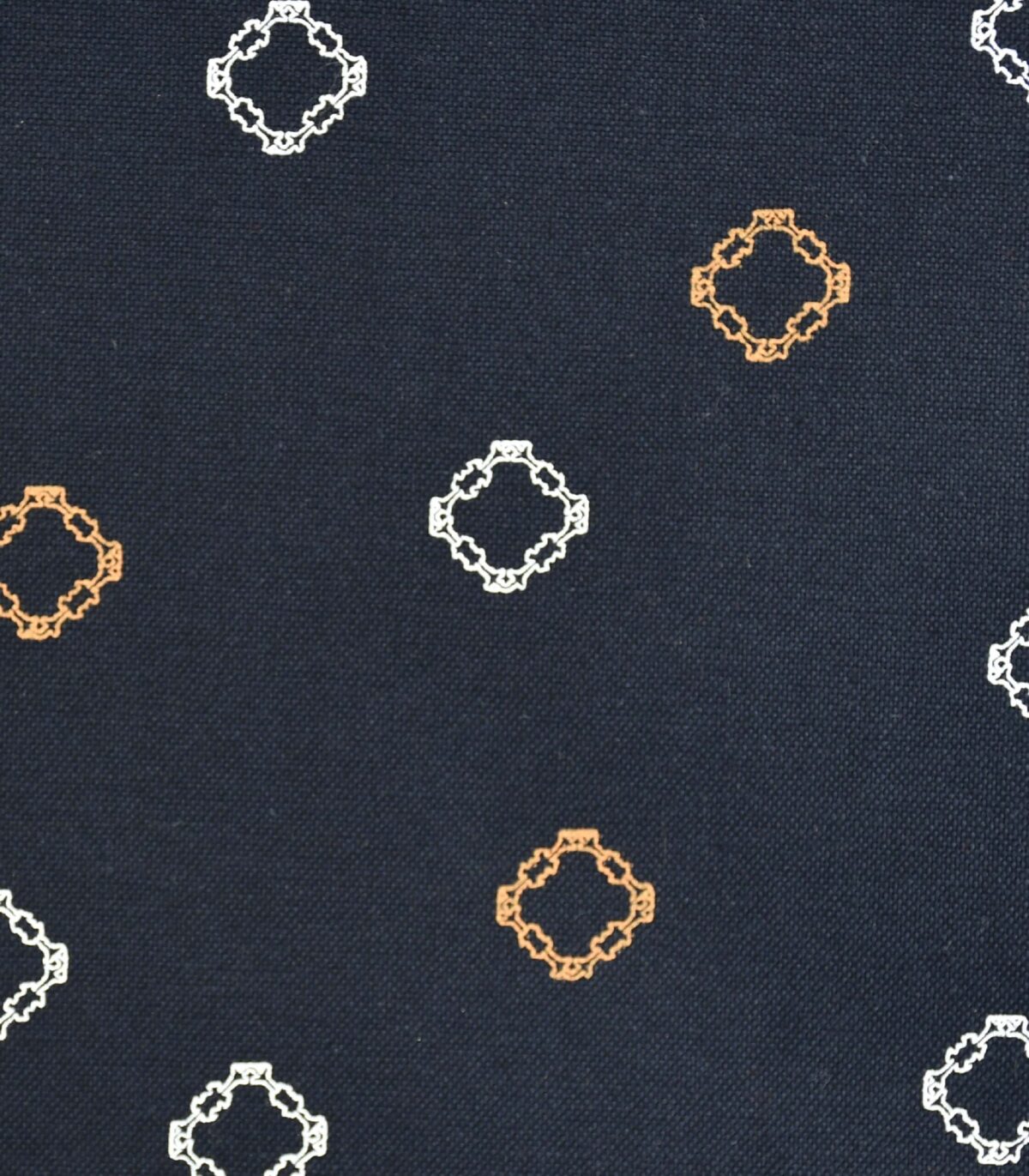 Cotton Blue Base Diamond Print Fabric