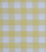 Yellow White Color Double Checked Fabric