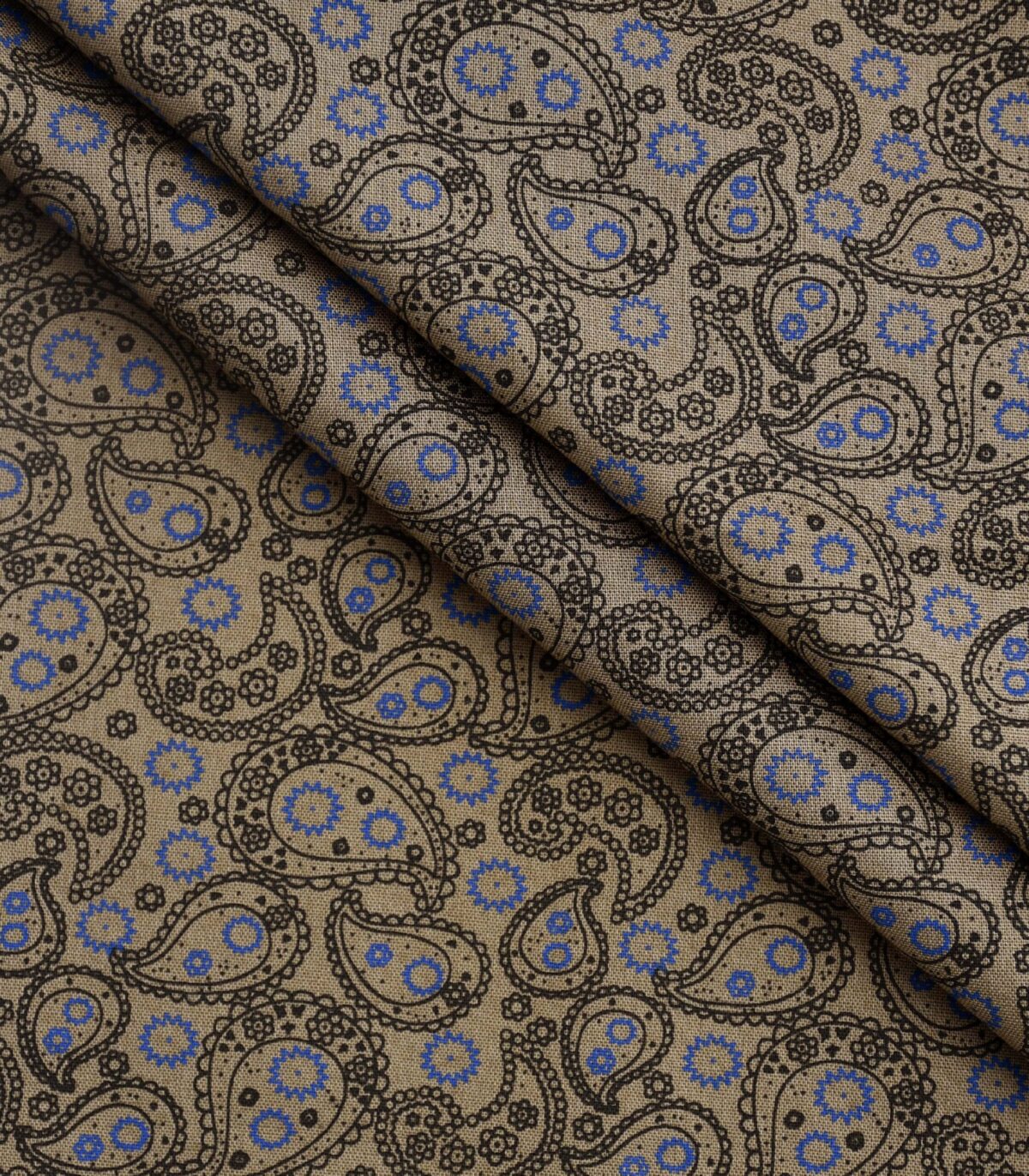 Cotton Khaki Color Base All Over Print Fabric