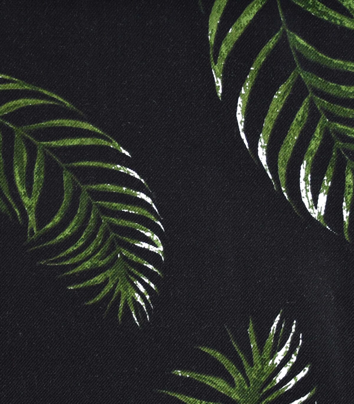 Viscose Green Color Leaf Print Fabric