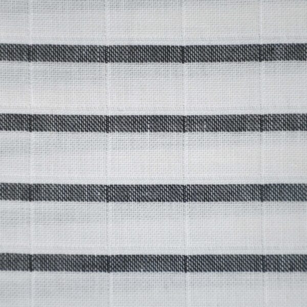Cotton Black Weft Stripe Double Cloth Fabric