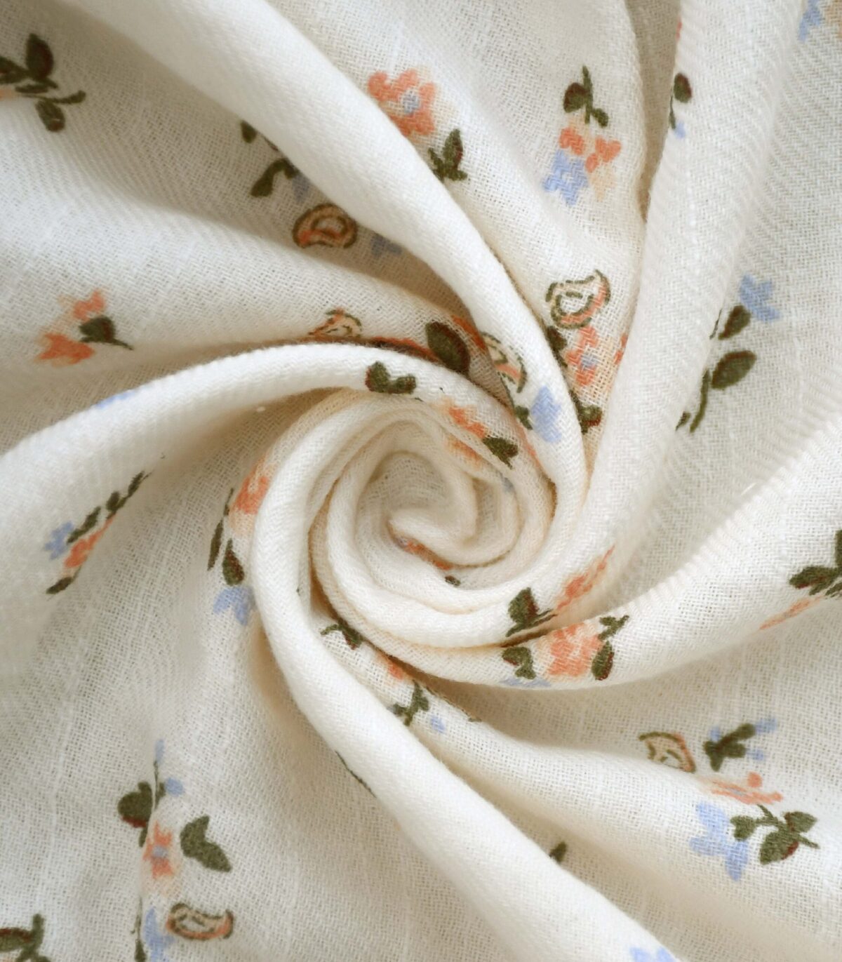 Cotton Cream Base Flower Print Fabric