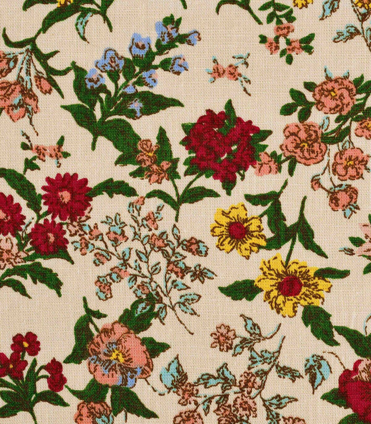 Modal Linen Multi Flower Print Fabric
