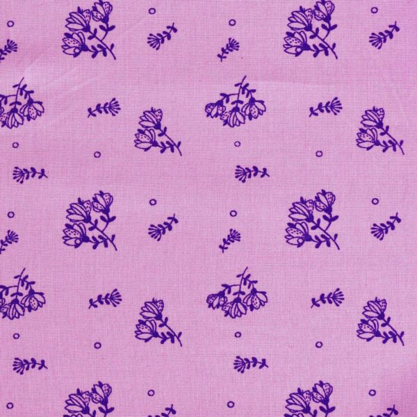 Cotton Fabric Pink Base Flower Print